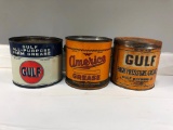 Lot Of 3 Early 5 lb Grease Cans