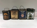 Lot Of Four Various 5 lb Grease Cans