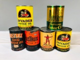 Lot Of 6 Various Quart Oil Cans