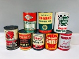 Lot Of 8 Various Quart Oil Cans