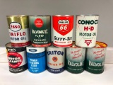 Lot Of 9 Various Quart Oil Cans