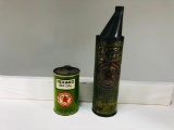 Pair Of Early Texaco Cans