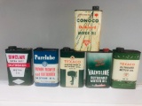 Lot Of 6 Various Outboard Quart Oil Cans