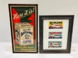Lot Of 2 Tobacco & Coffee Advertisements