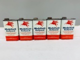 Lot Of 5 Mobil Outboard Quart Oil Cans