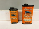 Pair Of Steelcote Auto Polish Tins