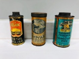 Lot Of 3 Various Auto Polish/Cleaner Tins
