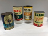Lot Of 4 Various Enarco 5 Quart Oil Cans