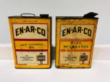 Lot Of 2 Different Enarco One Gallon Oil Cans
