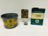 Lot Of 4 Various Enarco Grease & Oil Cans