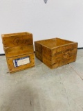 Two Early Pure And Texaco Wood Crates