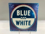 Blue & White Truck Stop Sign