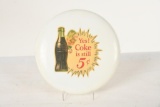 Coca Cola Button With 5 Cents Decal