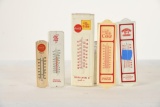 Lot Of 5 Various Coca Cola Thermometers