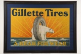 Framed Gillette Tires A Bear For Wear Banner