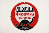 Sinclair Pennsylvania Motor Oil Mellowed 100 Millions Years Sign