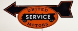 United Motor Service Diecut Arrow Sign