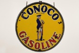 Conoco Minute Man Gasoline Sign W/Frame