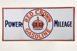 Red Crown Power Mileage Gasoline Sign