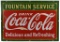 1934 Drink Coca Cola Fountain Service Sign