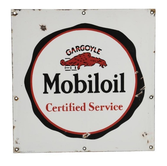 Mobiloil Gargoyle Certified Service Sign