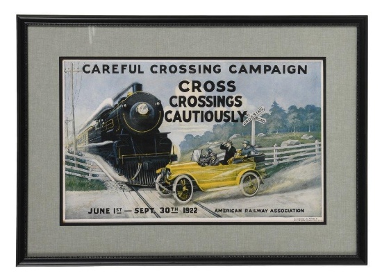 Cross Crossings Cautiously Framed Poster