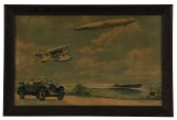 Early Packard Framed Graphic Cardboard Sign