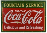 1934 Drink Coca Cola Fountain Service Sign