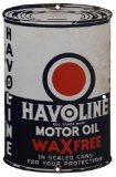 Havoline Wax Free Motor Oil Can Shaped Sign