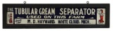 Tubular Cream Separator Sign