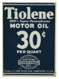 Tiolene Motor Oil 30 Cents Per Quart Pricer Sign