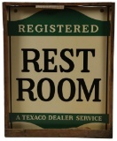 Texaco Registered Rest Room Sign In Crate