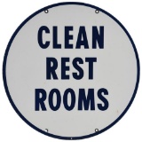 Clean Rest Rooms Round Sign
