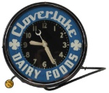 Cloverlake Dairy Foods Neon Clock