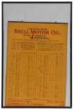 Shell Motor Oil Framed Lubrication Guide