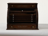 J. & P. Coats' Curved Glass Spool Cabinet