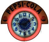 Pepsi Cola Neon Spinner Clock With Marquee