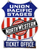 Diecut Northwestern Union Pacific Stages Ticket Office Sign