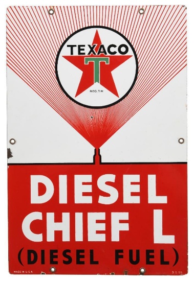 Texaco Diesel Chief L Gas Pump Plate