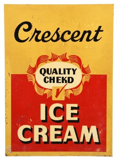 Crescent Quality Checked Ice Cream Sign