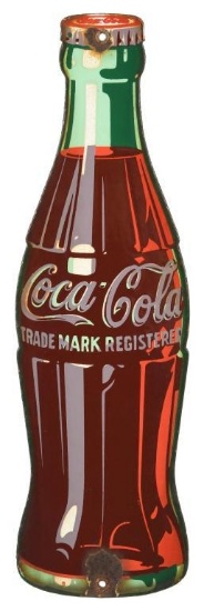 Die Cut Coca Cola Porcelain Bottle Sign