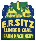 E.R. Sitz Lumber Coal Farm Machinery Sign