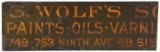 Wolf's Paints Oils Sign