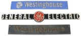Lot Of 3 GE & Westinghouse Cast Signs