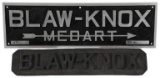 Lot Of 2 Blaw-Knox Cast Signs