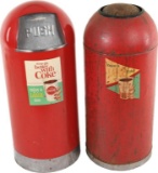 Pair Of Coca Cola Trash Cans