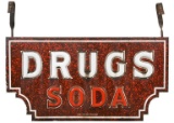 Drugs Soda Milk Glass Textured Porcelain Sign