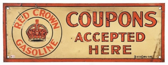 Red Crown Coupons Accepted Sign