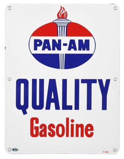 Pan-AM Quality Gasoline Gas Pump Plate