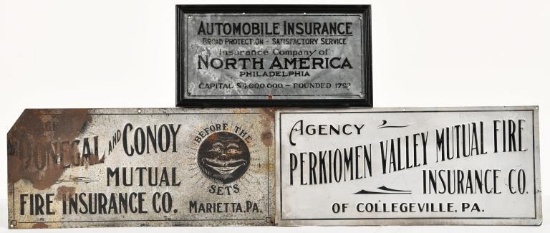 3 COLLECTIBLE METAL INSURANCE SIGNS